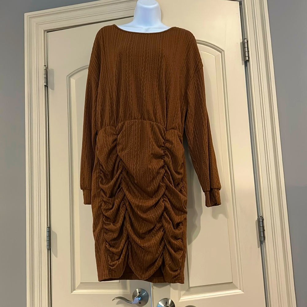 Brown long sleeve “sweater dress “
